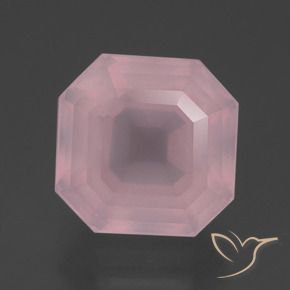 7.24 ct Pink Rose Quartz Stone, Natural Rose Quartz in Asscher Cut Shape for Sale