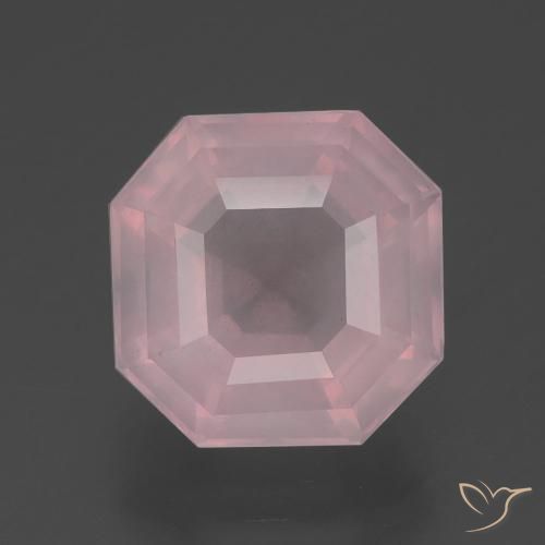 5.41 ct Asscher Cut Rose Quartz, 11.1 x 11 mm From South Africa, Photo A
