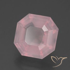 5.41 ct Pink Rose Quartz Stone, Natural Rose Quartz in Asscher Cut Shape for Sale