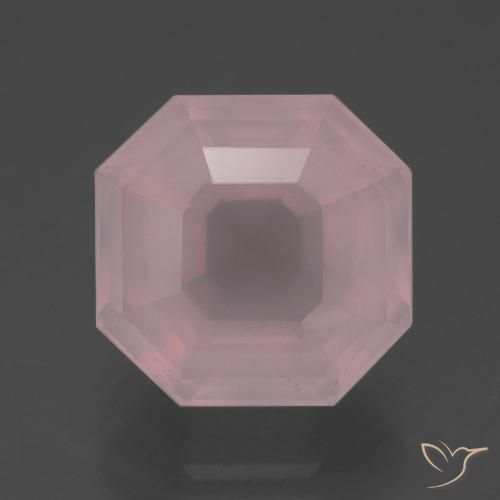 6.76 ct Asscher Cut Rose Quartz, 11.6 x 11.4 mm From South Africa, Photo A