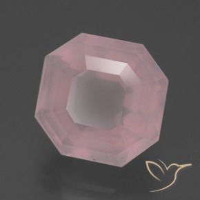 6.76 ct Pink Rose Quartz Stone, Natural Rose Quartz in Asscher Cut Shape for Sale