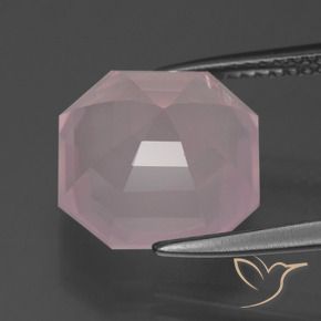Rose Quartz Gemstone in 11.6 x 11.4 mm Size for Sale, Rose Quartz Stone in Medium Rose Pink Color