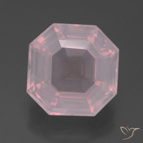 6.1 ct Asscher Cut Rose Quartz, 11.6 x 11.4 mm From South Africa, Photo A
