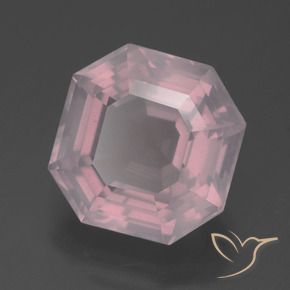 6.10 ct Pink Rose Quartz Stone, Natural Rose Quartz in Asscher Cut Shape for Sale