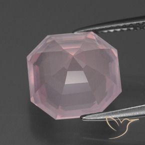 Rose Quartz Gemstone in 11.6 x 11.4 mm Size for Sale, Rose Quartz Stone in Light Rose Pink Color