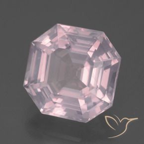 6.74 ct Pink Rose Quartz Stone, Natural Rose Quartz in Asscher Cut Shape for Sale