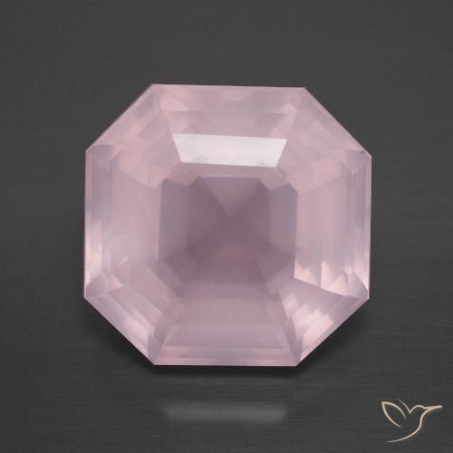 8.75ct Natural Light Pink Rose Quartz, Emerald Cut, Transparent
