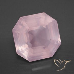 8.75 ct Pink Rose Quartz Stone, Natural Rose Quartz in Asscher Cut Shape for Sale