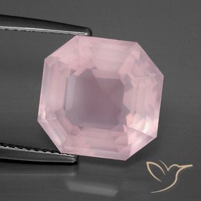 8.20 ct Pink Rose Quartz Stone, Natural Rose Quartz in Asscher Cut Shape for Sale