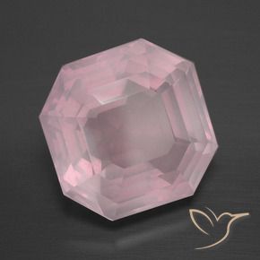 8.97 ct Pink Rose Quartz Stone, Natural Rose Quartz in Asscher Cut Shape for Sale