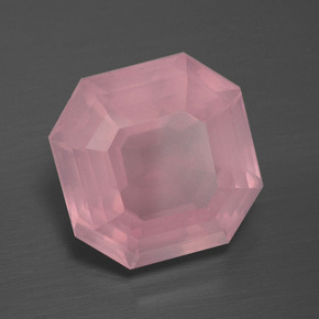 8.04 ct Pink Rose Quartz Stone, Natural Rose Quartz in Asscher Cut Shape for Sale