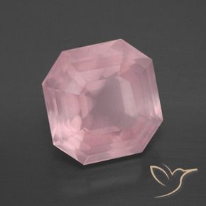 7.36 ct Pink Rose Quartz Stone, Natural Rose Quartz in Asscher Cut Shape for Sale