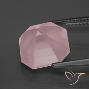 Rose Quartz Gemstone in 11.7 x 11.5 mm Size for Sale, Rose Quartz Stone in Medium Rose Pink Color