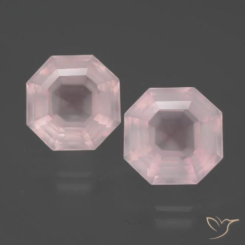 10.1 ct Asscher Cut Rose Quartz, 10.8 x 10.6 mm From South Africa, Photo A