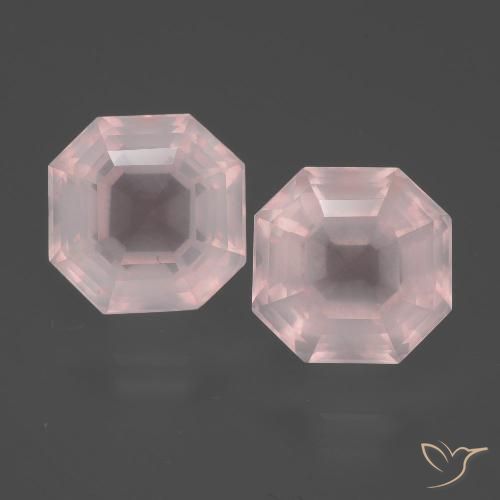 9.36 ct Asscher Cut Rose Quartz, 10.2 x 10.1 mm From South Africa, Photo A
