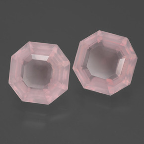 11.30 ctw Pink Rose Quartz Stones, Natural Rose Quartz in Asscher Cut Shape for Sale