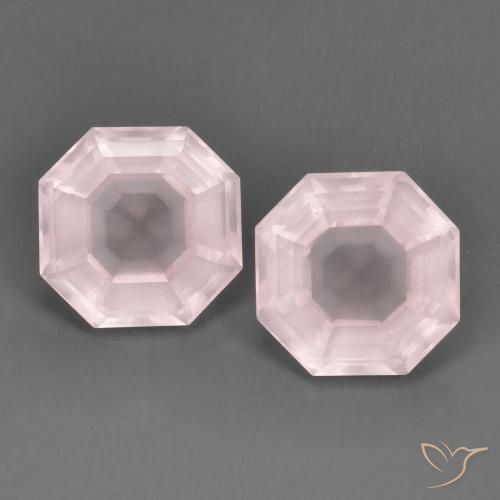 13.64 ct Asscher Cut Rose Quartz, 11.8 x 11.6 mm From South Africa, Photo A