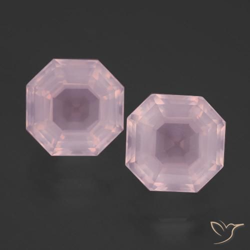 8.91 ct Asscher Cut Rose Quartz, 10 x 9.8 mm From South Africa, Photo A