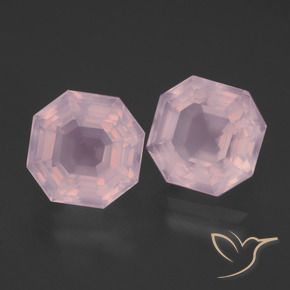 8.91 ctw Pink Rose Quartz Stones, Natural Rose Quartz in Asscher Cut Shape for Sale