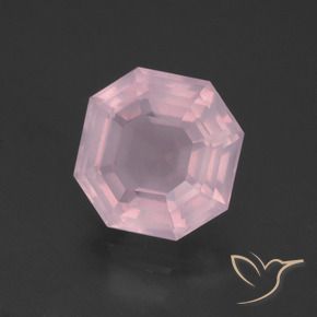 4.12 ct Pink Rose Quartz Stone, Natural Rose Quartz in Asscher Cut Shape for Sale