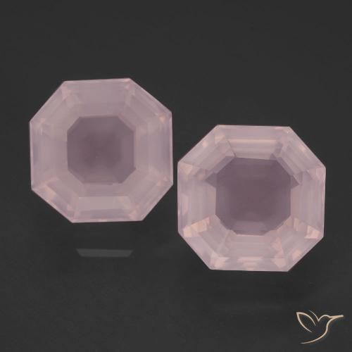 9.8 ct Asscher Cut Rose Quartz, 10.7 x 10.6 mm From South Africa, Photo A