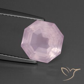 3.71 ct Pink Rose Quartz Stone, Natural Rose Quartz in Asscher Cut Shape for Sale