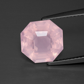 Medium Pink Rose Quartz Gem - 4.2ct Asscher Cut (ID: 393285)