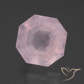 9.72 ct Pink Rose Quartz Stone, Natural Rose Quartz in Asscher Cut Shape for Sale