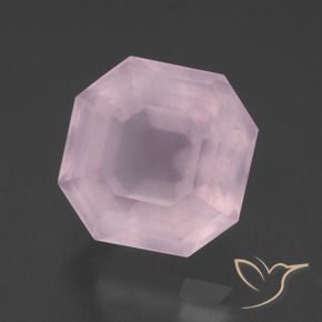 10.89 ct Pink Rose Quartz Stone, Natural Rose Quartz in Asscher Cut Shape for Sale