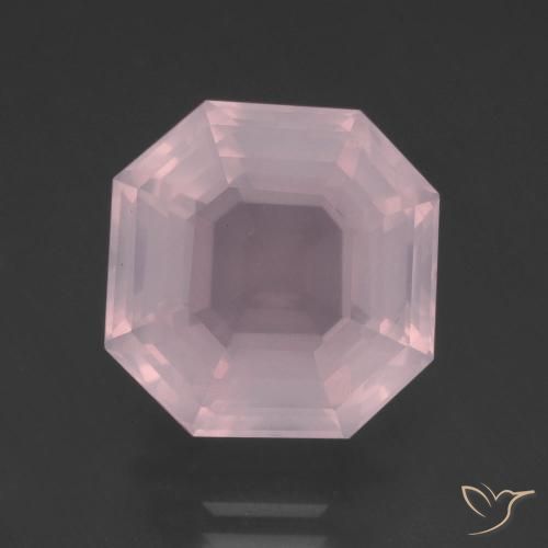 10.27ct Natural Light Pink Rose Quartz, Emerald Cut, Transparent