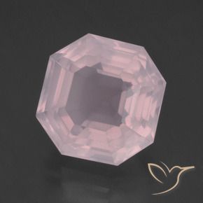 10.27 ct Pink Rose Quartz Stone, Natural Rose Quartz in Asscher Cut Shape for Sale