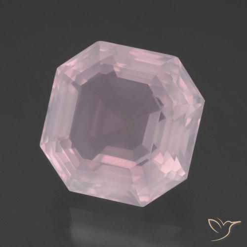 11.75 ct Pink Rose Quartz Stone, Natural Rose Quartz in Asscher Cut Shape for Sale