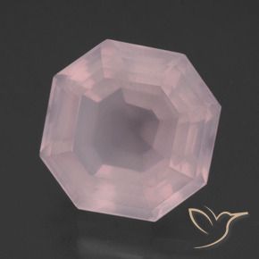 12.66 ct Pink Rose Quartz Stone, Natural Rose Quartz in Asscher Cut Shape for Sale