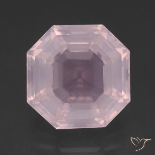 13.25 ct Asscher Cut Rose Quartz, 14.6 x 14.6 mm From South Africa, Photo A