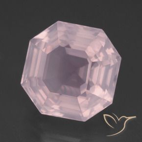 13.25 ct Pink Rose Quartz Stone, Natural Rose Quartz in Asscher Cut Shape for Sale