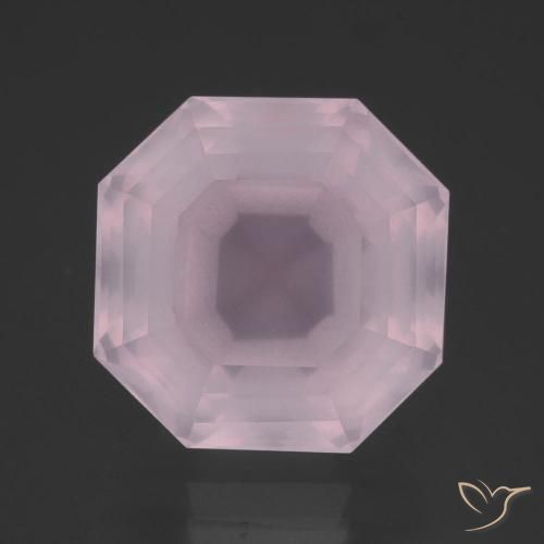 14.01 ct Asscher Cut Rose Quartz, 14.4 x 14.3 mm From South Africa, Photo A