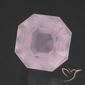 14.01 ct Pink Rose Quartz Stone, Natural Rose Quartz in Asscher Cut Shape for Sale