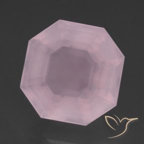 14.53 ct Pink Rose Quartz Stone, Natural Rose Quartz in Asscher Cut Shape for Sale