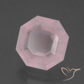 4.32 ct Pink Rose Quartz Stone, Natural Rose Quartz in Asscher Cut Shape for Sale