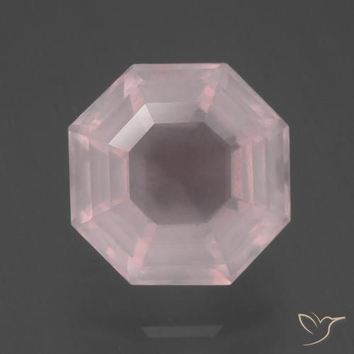 4.23 ct Asscher Cut Rose Quartz, 10.2 x 10.2 mm From South Africa, Photo A