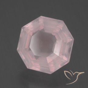 4.23 ct Pink Rose Quartz Stone, Natural Rose Quartz in Asscher Cut Shape for Sale