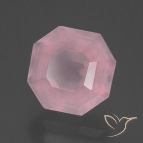 4.37 ct Pink Rose Quartz Stone, Natural Rose Quartz in Asscher Cut Shape for Sale