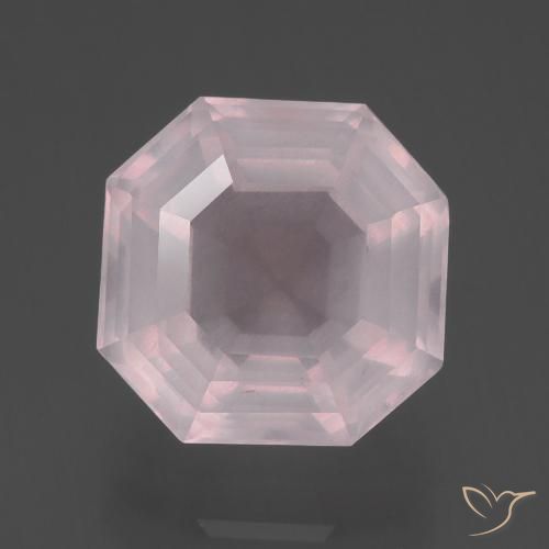 4.74 ct Asscher Cut Rose Quartz, 10.3 x 10.3 mm From South Africa, Photo A