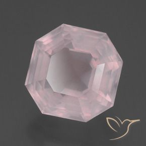 4.74 ct Pink Rose Quartz Stone, Natural Rose Quartz in Asscher Cut Shape for Sale