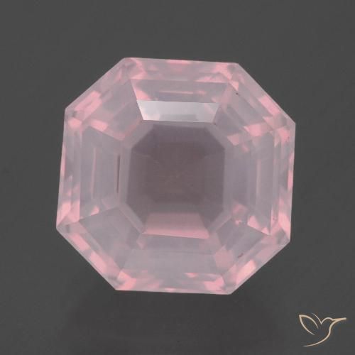 6.97 ct Asscher Cut Rose Quartz, 11.6 x 11.5 mm From South Africa, Photo A