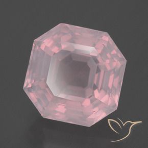 6.97 ct Pink Rose Quartz Stone, Natural Rose Quartz in Asscher Cut Shape for Sale