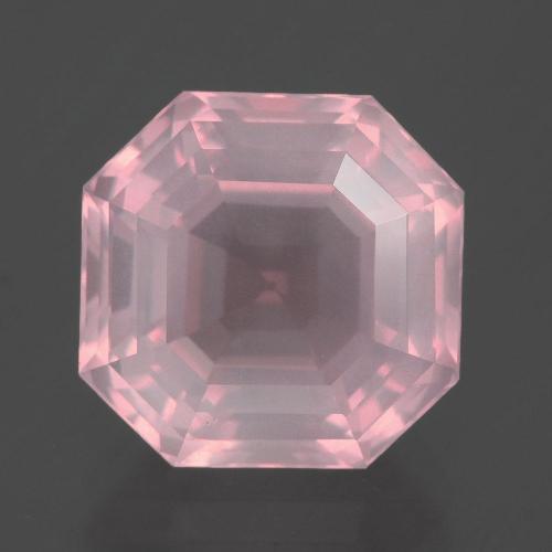 7.61 ct Pink Rose Quartz Gemstone, Rose Quartz Gem in Asscher Cut Shape for Sale.
