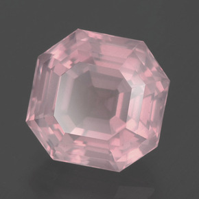 7.61 ct Pink Rose Quartz Stone, Natural Rose Quartz in Asscher Cut Shape for Sale
