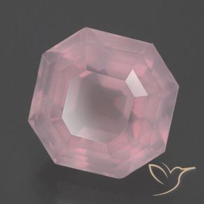 8.36 ct Pink Rose Quartz Stone, Natural Rose Quartz in Asscher Cut Shape for Sale