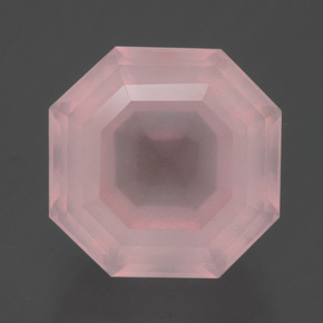 8.83 ct Pink Rose Quartz Gemstone, Rose Quartz Gem in Asscher Cut Shape for Sale.